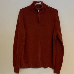 Croft & Barrow Men's Brick Red Zip-Up Sweater